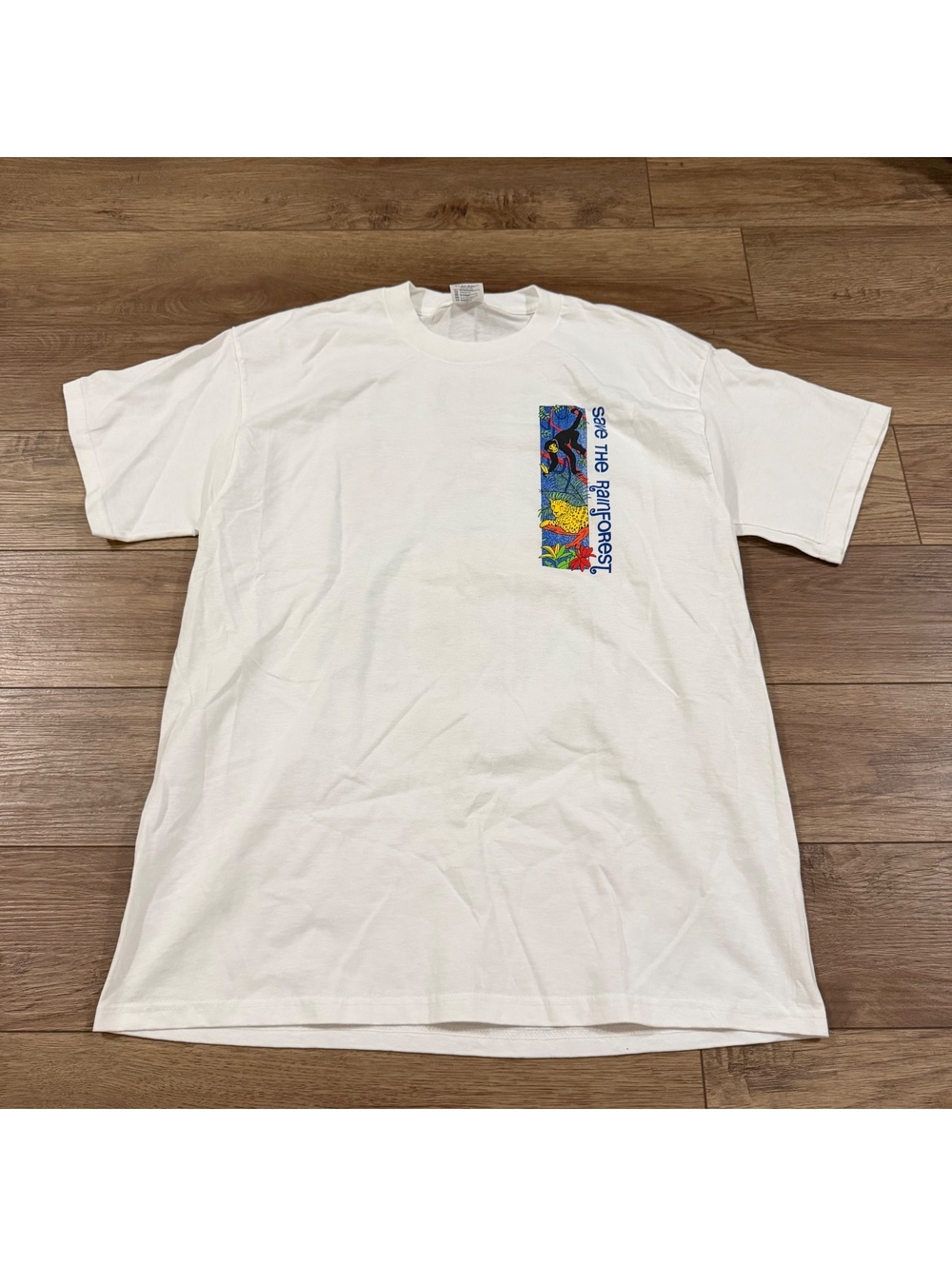 Vtg 90s Save The Rainforest Cultural Media T-Shirt L